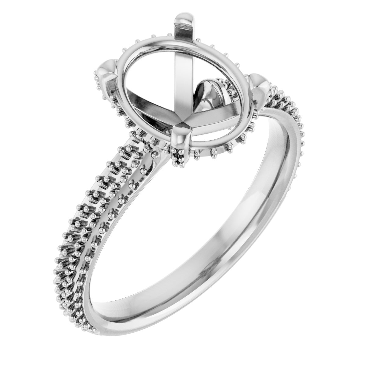 Pave-Style' Accented Engagement Ring