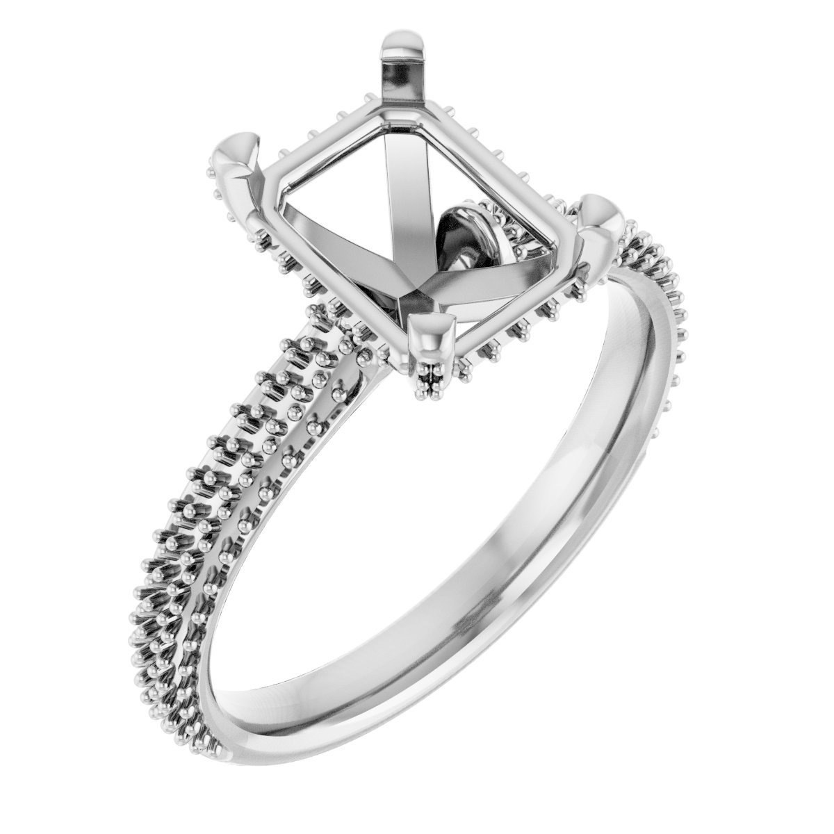 Pave-Style' Accented Engagement Ring