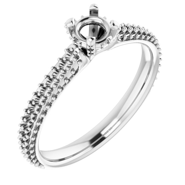 Pave-Style' Accented Engagement Ring