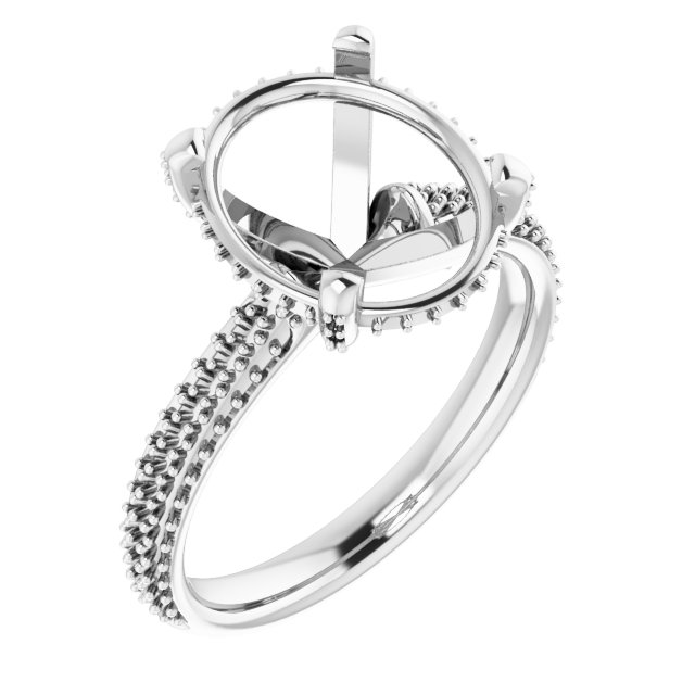 Pave-Style' Accented Engagement Ring