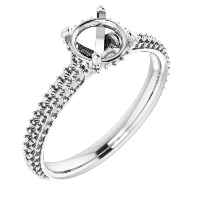 Pave-Style' Accented Engagement Ring