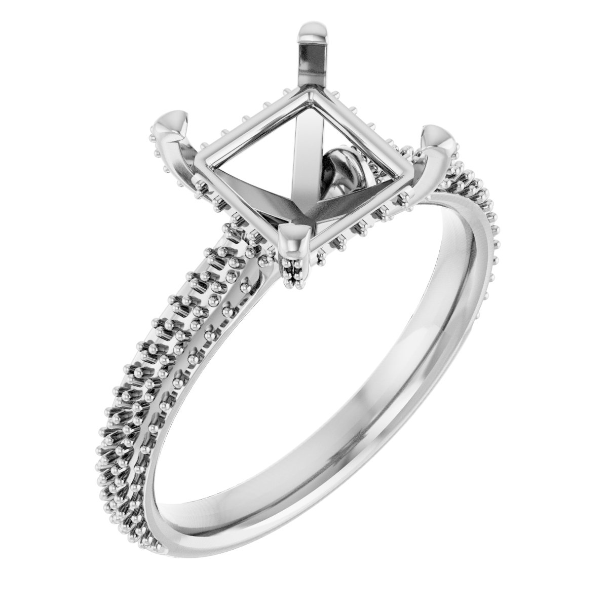 Pave-Style' Accented Engagement Ring