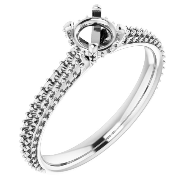 Pave-Style' Accented Engagement Ring