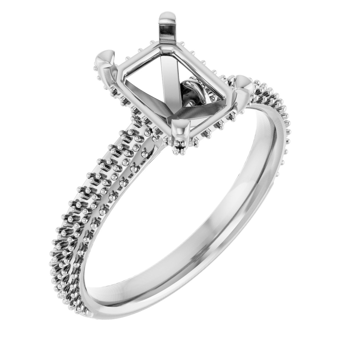 Pave-Style' Accented Engagement Ring