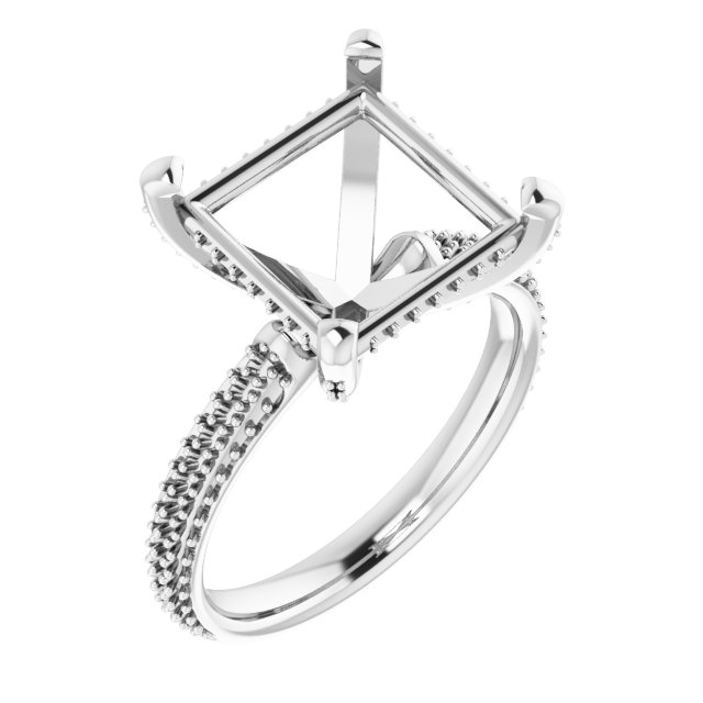 Pave-Style' Accented Engagement Ring