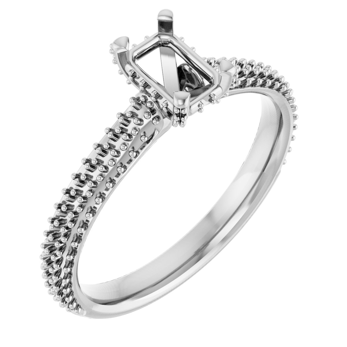 Pave-Style' Accented Engagement Ring