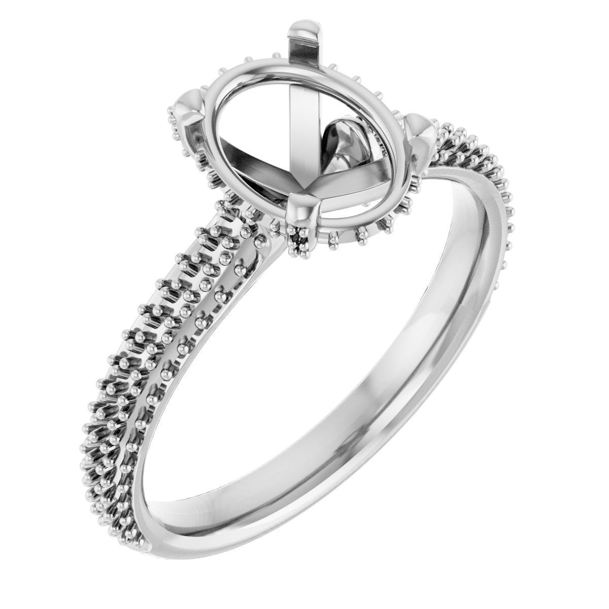 Pave-Style' Accented Engagement Ring