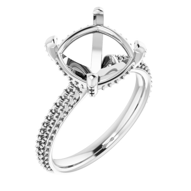 Pave-Style' Accented Engagement Ring