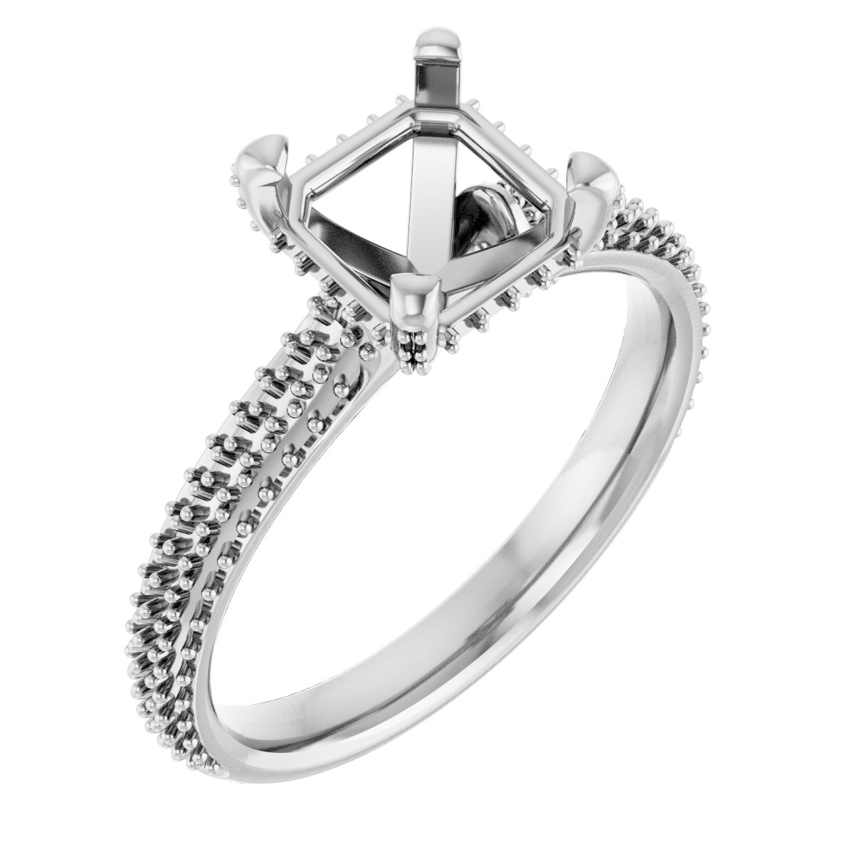 Pave-Style' Accented Engagement Ring