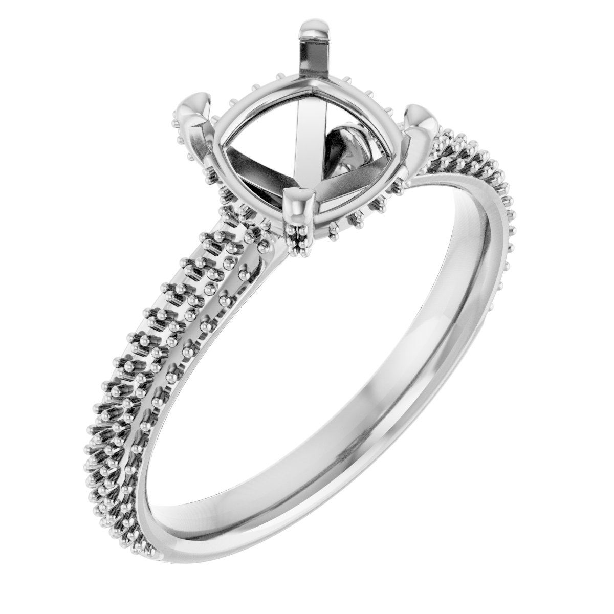 Pave-Style' Accented Engagement Ring