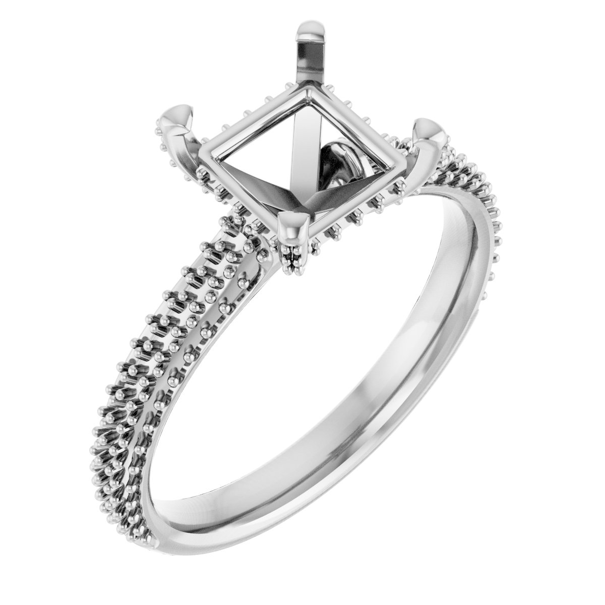 Pave-Style' Accented Engagement Ring