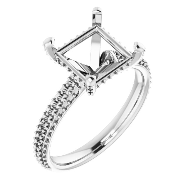 Pave-Style' Accented Engagement Ring
