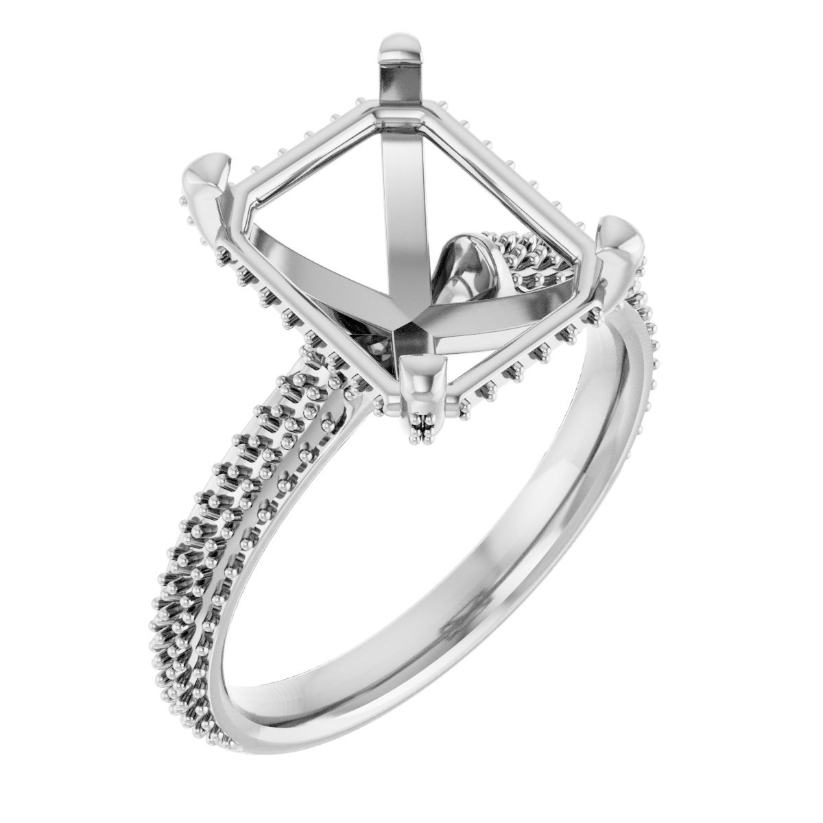 Pave-Style' Accented Engagement Ring
