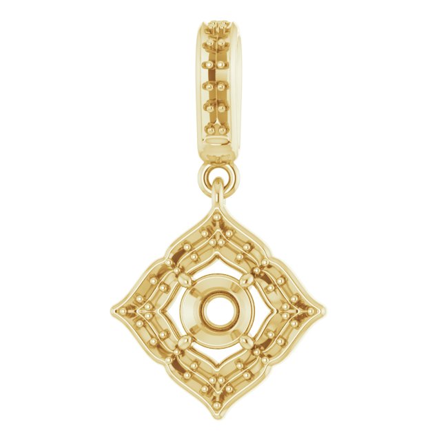 14K Yellow 1/3 CTW Natural Diamond Halo-Style Clover Pendant