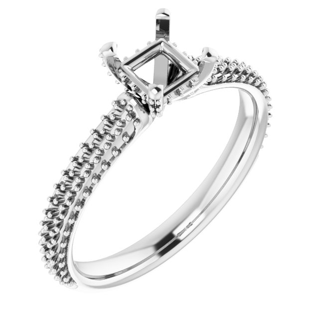 Pave-Style' Accented Engagement Ring