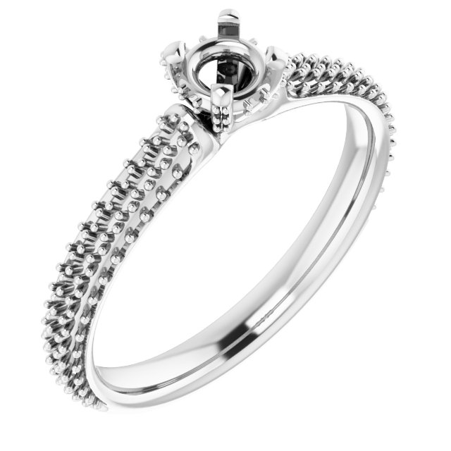 Pave-Style' Accented Engagement Ring