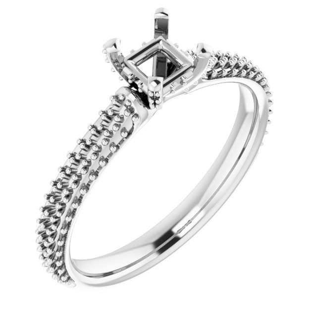 Pave-Style' Accented Engagement Ring