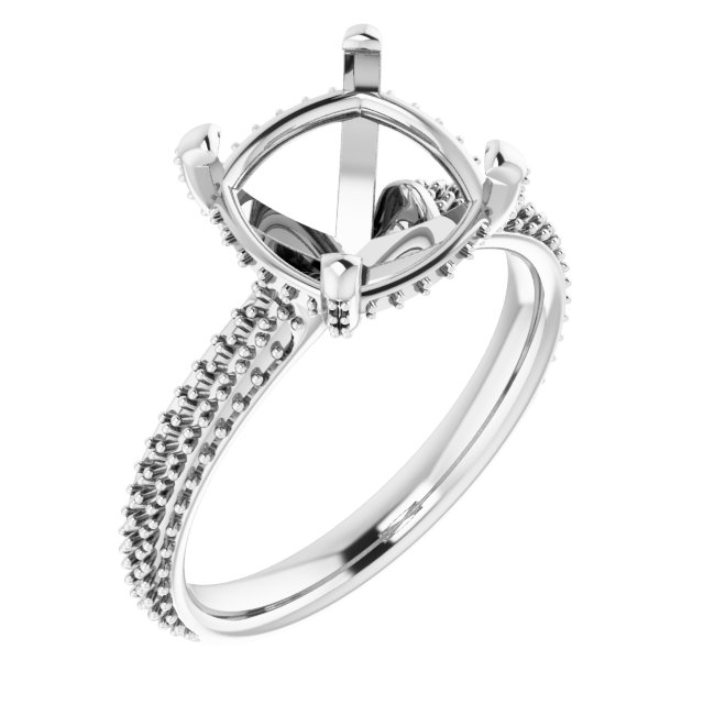 Pave-Style' Accented Engagement Ring