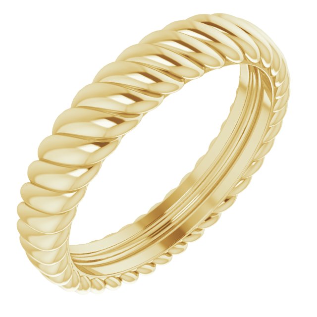 14K Yellow 3.5 mm Rope Band Size 4.5