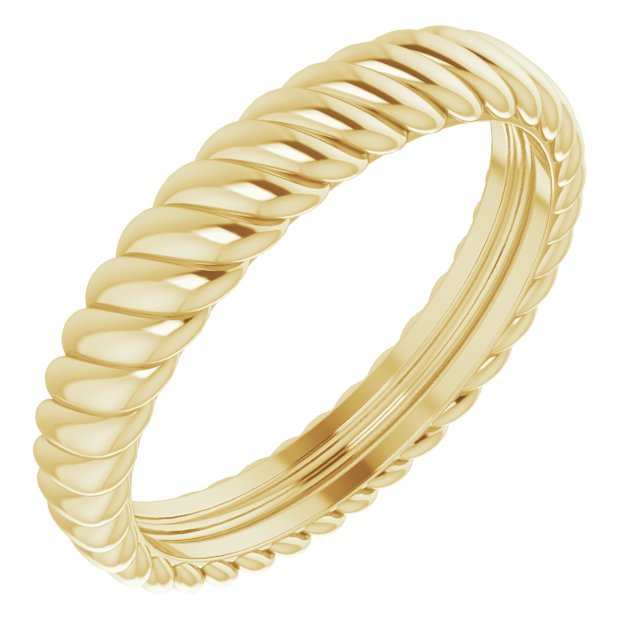 14K Yellow 3.5 mm Rope Band Size 6.5