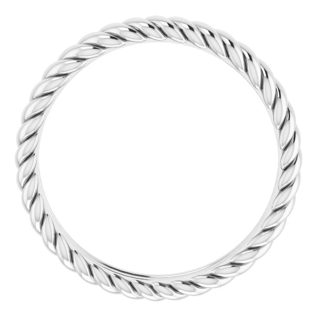 14K White 3.5 mm Rope Band Size 7