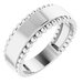 14K White Engravable Beaded Ring
