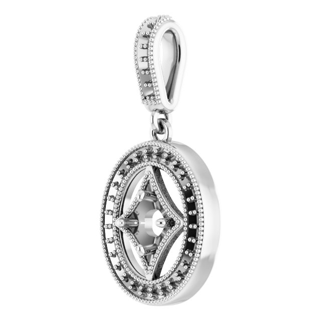 Alternative view of 1/3 CTW Natural Diamond Pendant – 14K White Gold