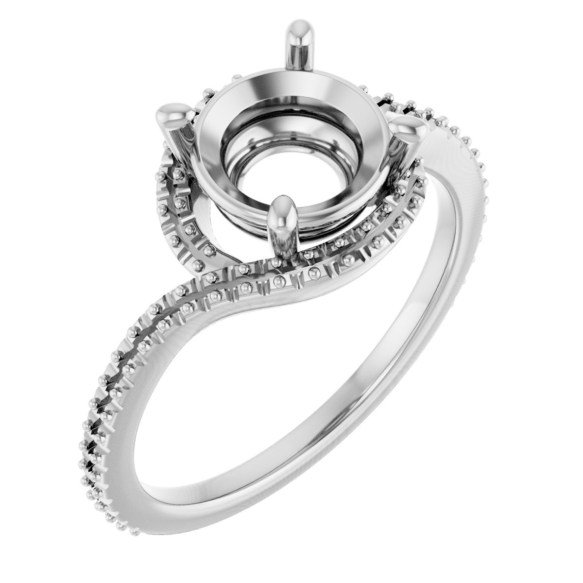 Halo-Style Bypass Engagement Ring