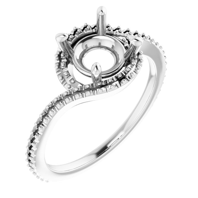 Halo-Style Bypass Engagement Ring