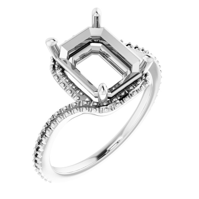 Halo-Style Bypass Engagement Ring