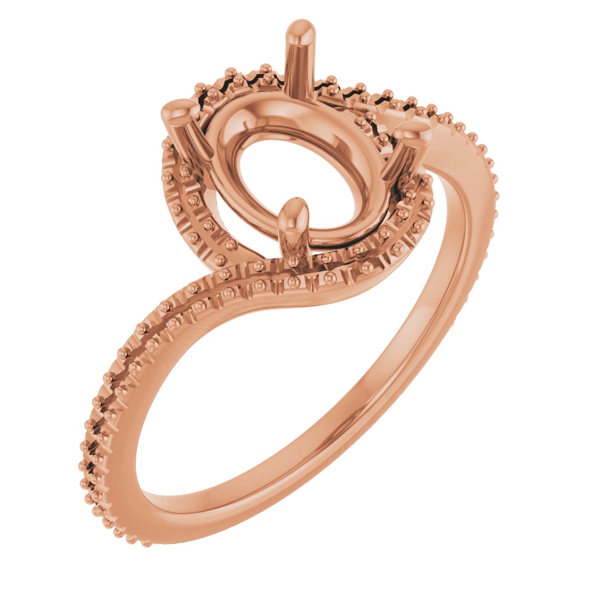 Halo-Style Bypass Engagement Ring