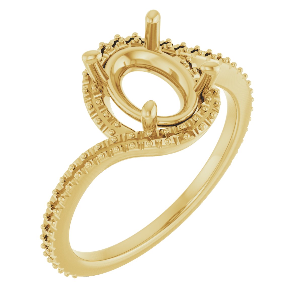 Halo-Style Bypass Engagement Ring