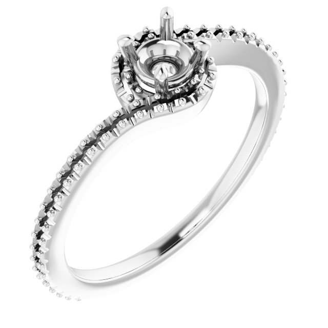 Halo-Style Bypass Engagement Ring
