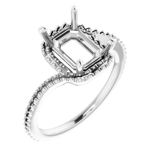 Halo-Style Bypass Engagement Ring
