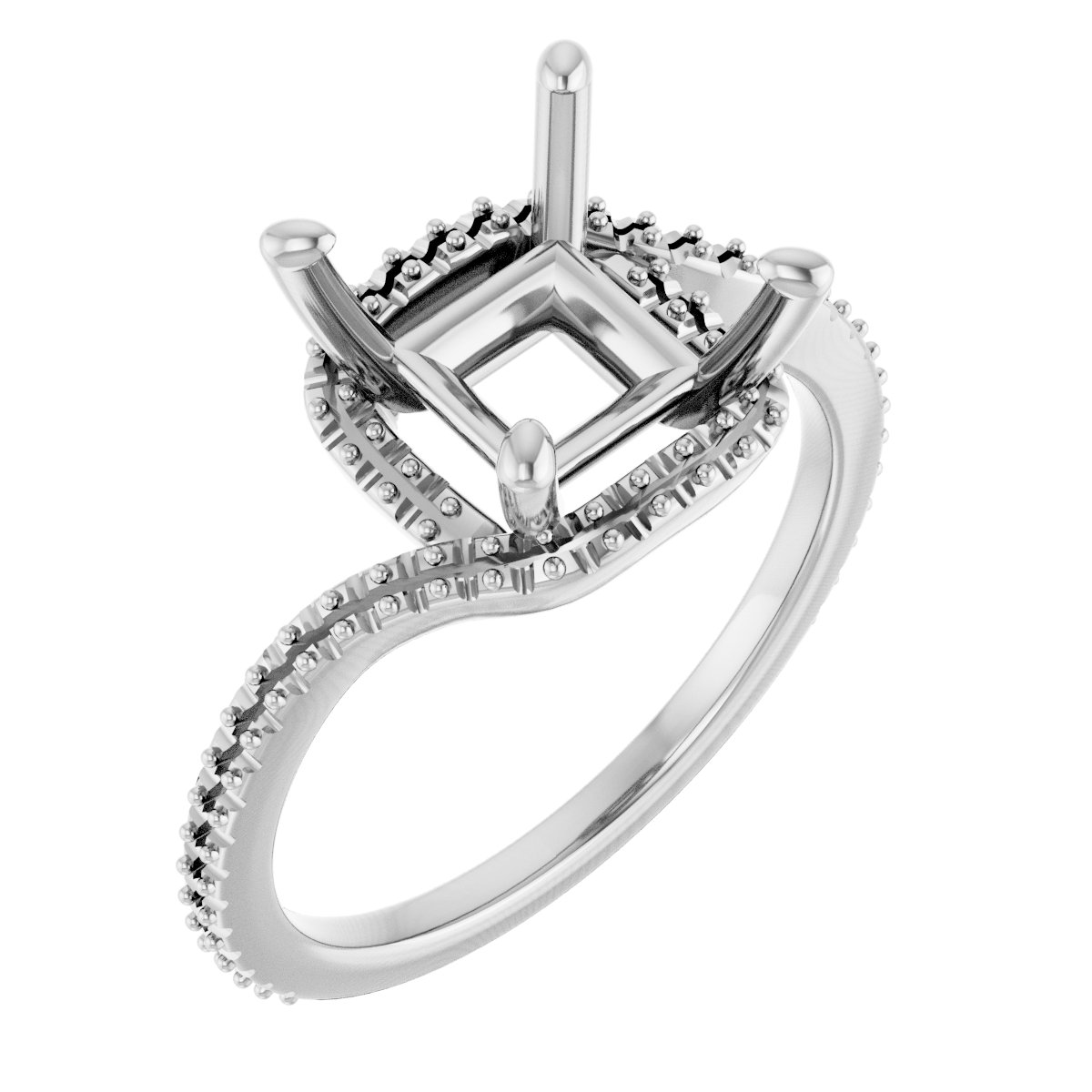 Halo-Style Bypass Engagement Ring