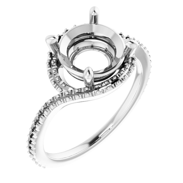 Halo-Style Bypass Engagement Ring