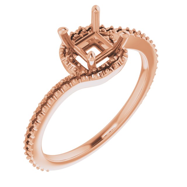 Halo-Style Bypass Engagement Ring