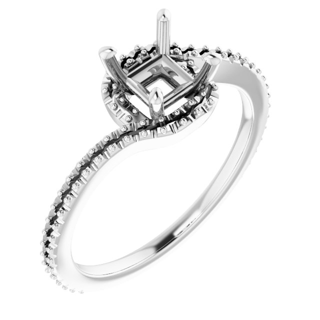 Halo-Style Bypass Engagement Ring