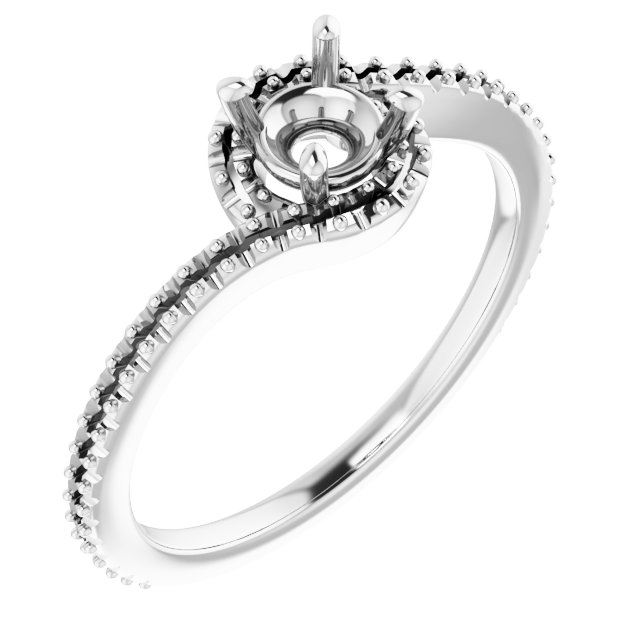 Halo-Style Bypass Engagement Ring