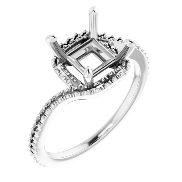 Halo-Style Bypass Engagement Ring