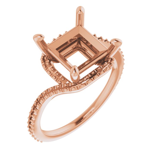 Halo-Style Bypass Engagement Ring