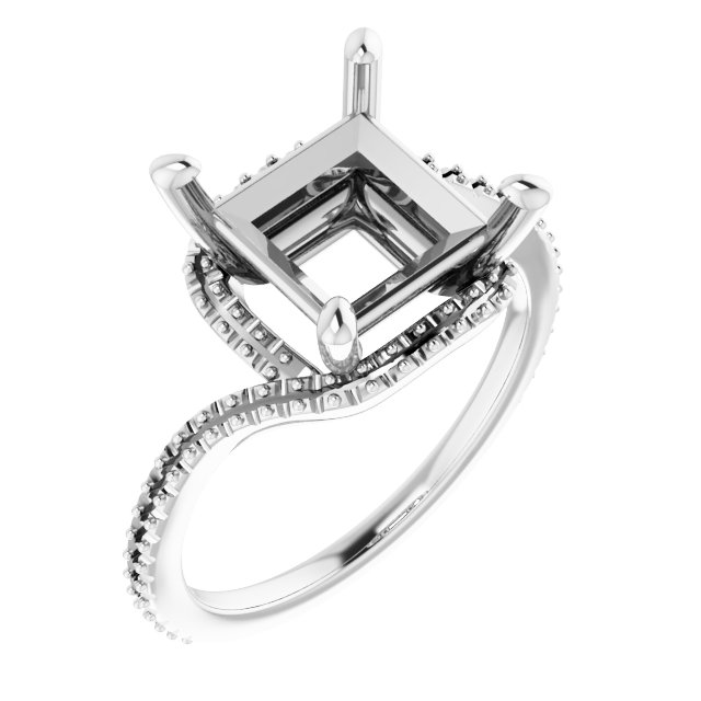 Halo-Style Bypass Engagement Ring