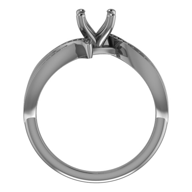 4.5 mm Square Engagement Ring Mounting view 2