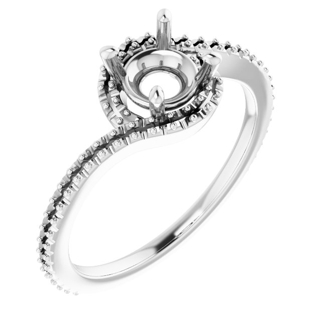 Halo-Style Bypass Engagement Ring