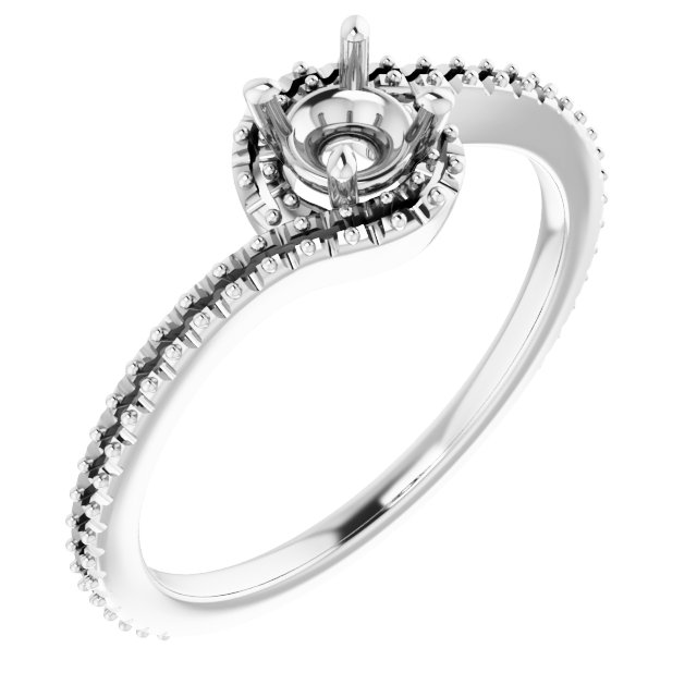 Halo-Style Bypass Engagement Ring