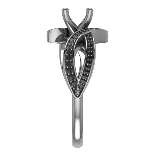 4.5 mm Square Engagement Ring Mounting view 4