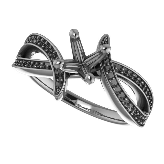 4.5 mm Square Engagement Ring Mounting view 5