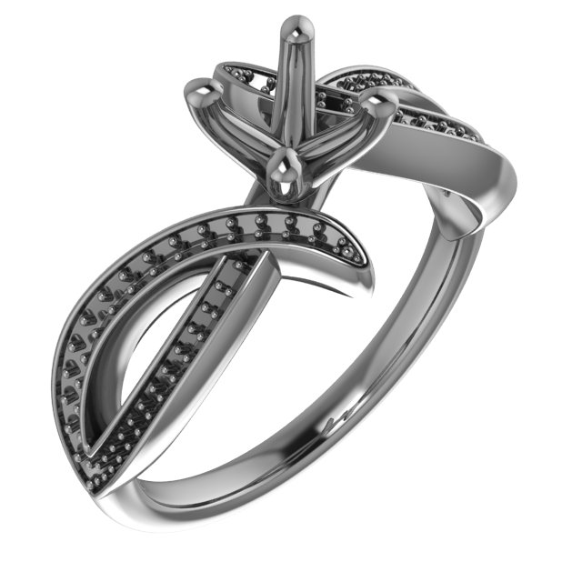 4.5 mm Square Engagement Ring Mounting