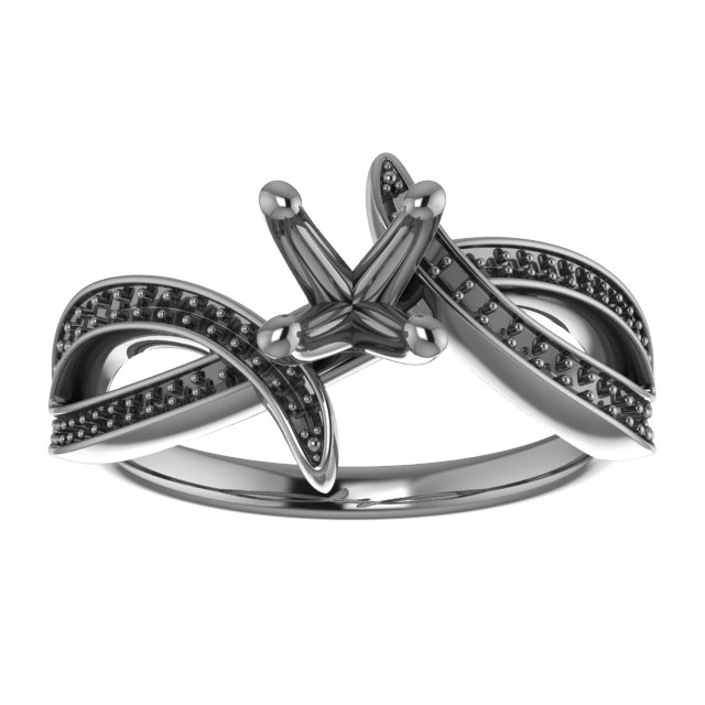 4.5 mm Square Engagement Ring Mounting view 3