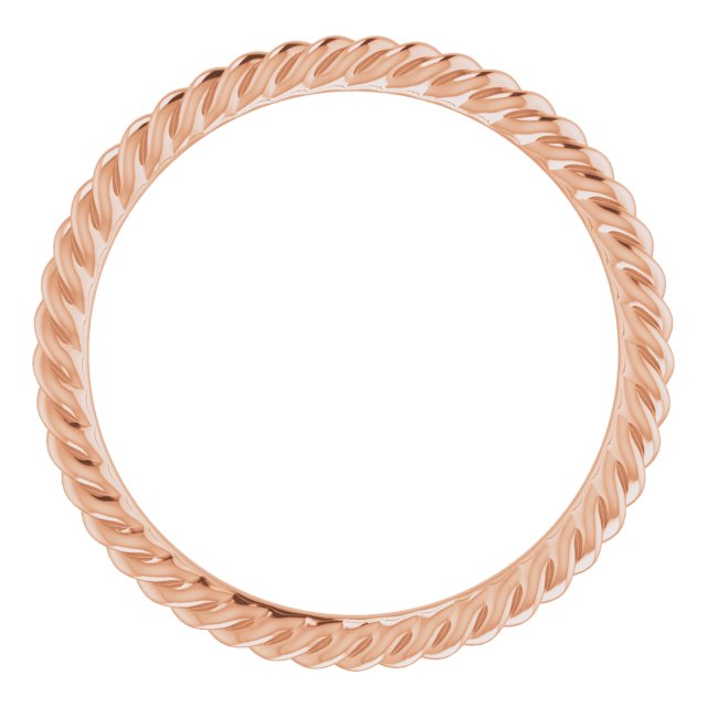 14K Rose 1.5 mm Skinny Rope Band Size 4.5